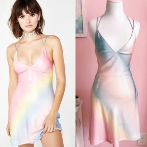 Sugar Thrillz Rainbow Sherbert Sequin Dress